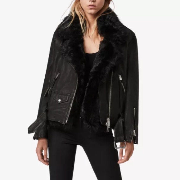 All Saints Jackets & Blazers - All Saints Luna Shearling Biker Jacket